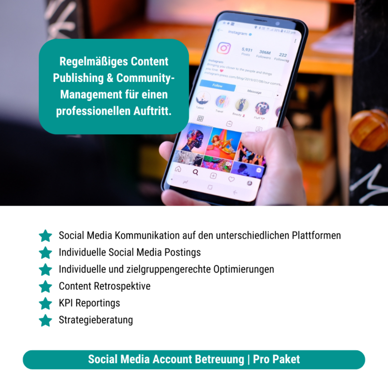 Social Media Account Betreuung - Pro Paket